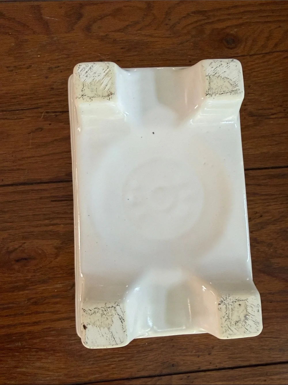 Vintage Cream Ceramic Rectangular Footed Planter/Catchall Tray